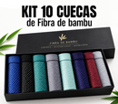 Kit com 10 cuecas boxer Fibra de Bambu
