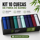 Kit com 10 cuecas boxer Fibra de Bambu